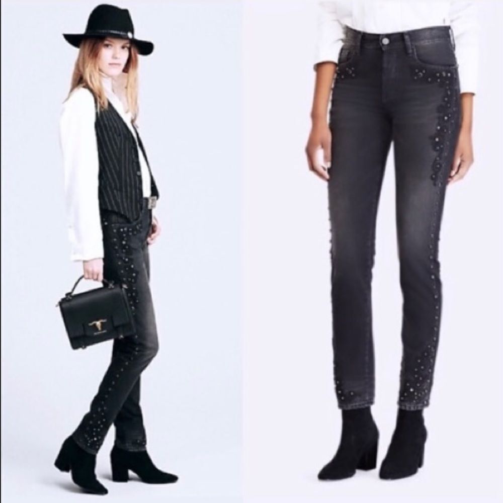 POLO Ralph Lauren Callen studded high rise slim 28 R